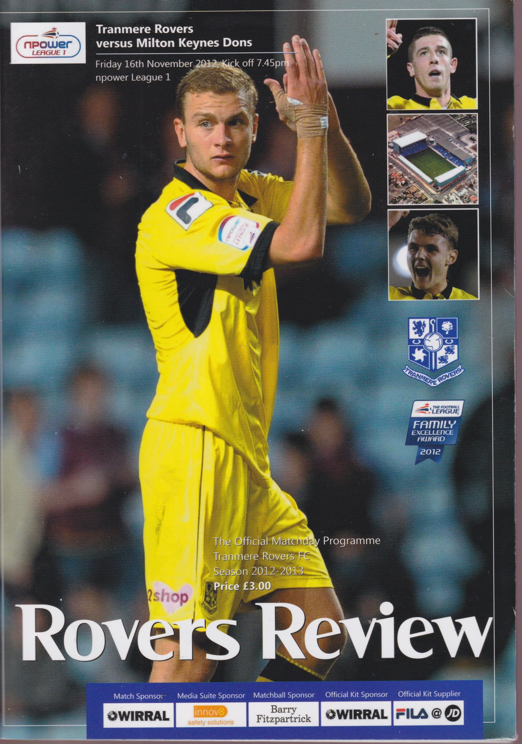 Tranmere Rovers v Milton Keynes Dons match programme